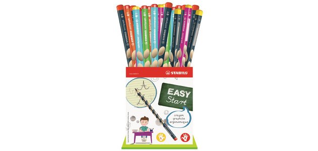 Crayon graphite EASYgraph, présentoir carton de 36