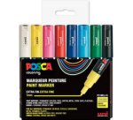 Marqueur à pigment PC-1MC, étui de 8, couleurs douces