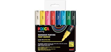Marqueur à pigment PC-1MC, étui de 8, couleurs douces