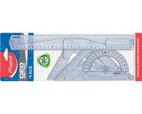 Kit de géométrie MAXI, 4 pièces, transparent