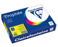 Papier couleur clairefontaine trophée multifonction a4 80g/m2 couleurs fluorescentes rose fluo paquet 500 feuilles