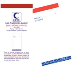 En_bloc maitre d'hotel, 96 x 165 mm, 50 feuillets