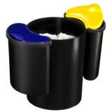 CEP Corbeille avec kit de recyclage CONFORT, noir/bleu/jaune