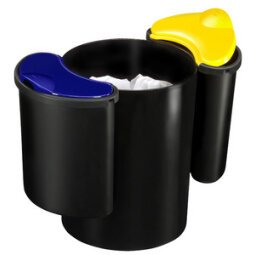CEP Corbeille avec kit de recyclage CONFORT, noir/bleu/jaune