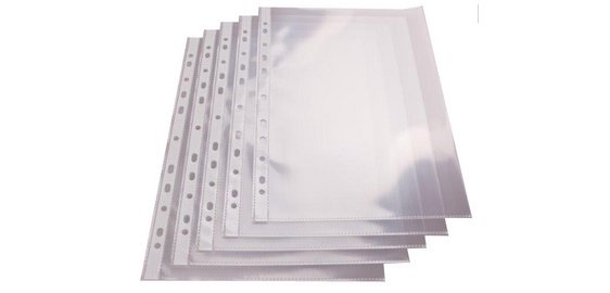 Perforated sleeve, A4, PP, 75 microns, transparent