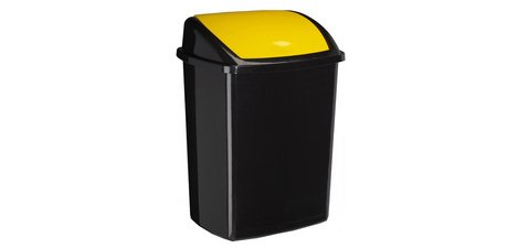 CEP Abfalleimer ROSSIGNOL, Schwingdeckel, schwarz
