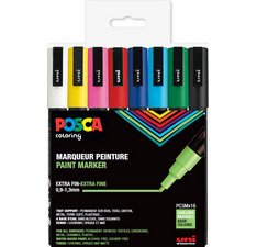 Marqueur à pigment PC3M, étui de 8, couleurs douces