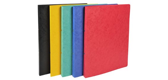 Classeur carton, 2 anneaux, A4, assorti