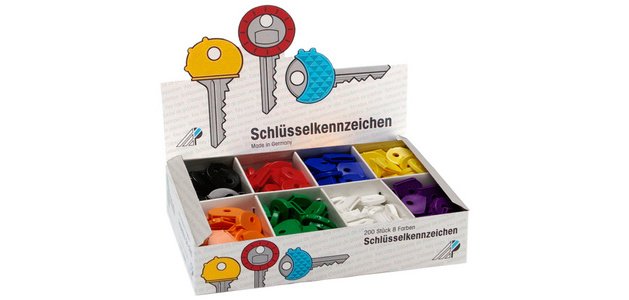 Protections rondes pour clés, présentoir de 200