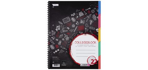 Cahier à spirale avec intercalaires 'COLLEGE', A4,