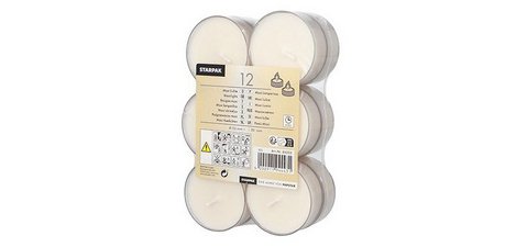 Bougies chauffe-plat Maxi, diamètre: 57 mm, blanc