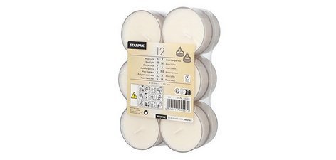 Bougies chauffe-plat Maxi, diamètre: 57 mm, blanc