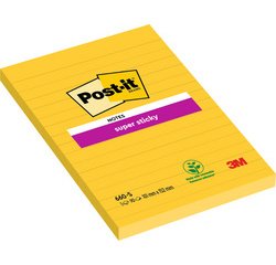 Bloc-note super sticky notes, 101 x 152 mm, jaune