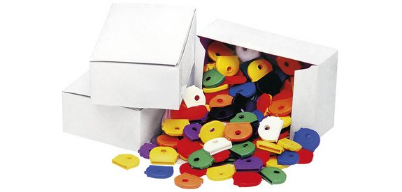 Protections rondes pour clés, carton de 100 pièces