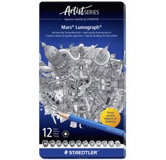 Crayon Mars Lumograph, étui métallique de 24