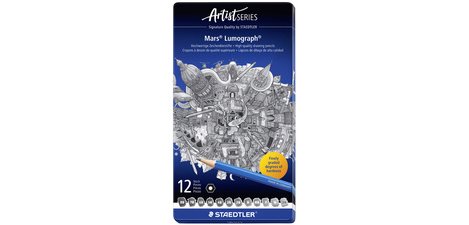 Crayon Mars Lumograph, étui métallique de 24