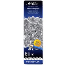Crayon Mars Lumograph, étui métallique de 6