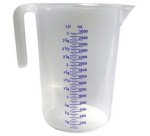 Pichet gradué, transparent, contenu: 1 litre