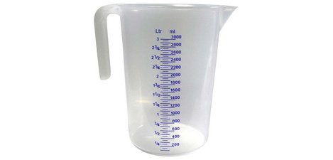Graduated pitcher, transparent, capacity: 1 liter