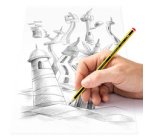 Crayon, hexagonal, présentoir de 100 pièces