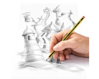 Crayon, hexagonal, présentoir de 100 pièces