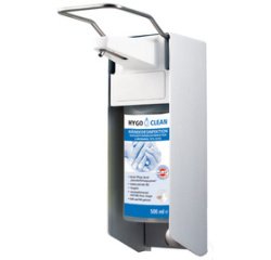 Distributeur mural, pour flacon de 500 ml, argent