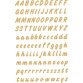 stickers alphabétique A-Z, or, film résistant aux