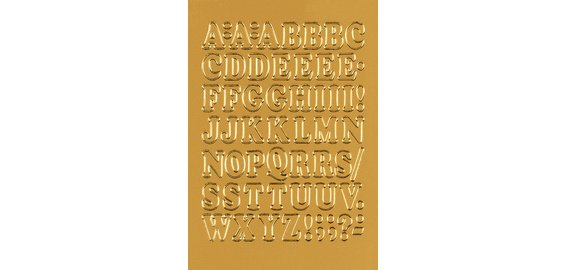 stickers alphabétique A-Z, film or, 12 mm de hauteur