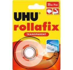 Ruban adhésif rollafix avec dévidoir, transparent