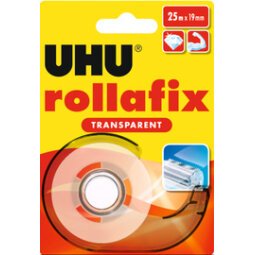 Ruban adhésif rollafix avec dévidoir, transparent - Largeur 19 mm x longueur 25 m