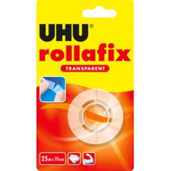 Ruban adhésif rollafix 19 mm x 25 m, transparent