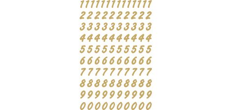 stickers chiffres 0-9, film transparent,