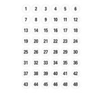 stickers chiffres 1-240, diamètre: 12 mm, blanc