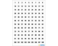 stickers chiffres 1-540, diamètre: 8 mm, blanc