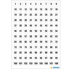 stickers chiffres 1-540, diamètre: 8 mm, blanc