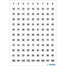 stickers chiffres 1-540, diamètre: 8 mm, blanc