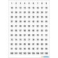 stickers chiffres 1-540, diamètre: 8 mm, blanc