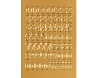 Chiffres adhèsifs 0-9, Film en or, chiffres marqués