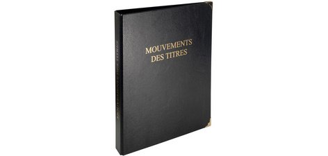 Reliure 'Mouvements des titres',classeur 4 anneaux