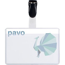 Porte-badge, avec clip, 60 x 90 mm, transparent