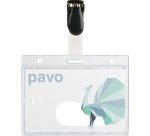 Porte-badge, avec clip, 54 x 86 mm, transparent
