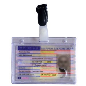 Porte-badge, avec clip, 54 x 86 mm, transparent