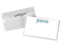 Porte-badge, avec aiguille, 40 x 60 mm, transparent