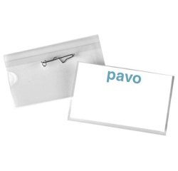 porte-badge, avec aiguille, 40 x 60 mm, transparent,