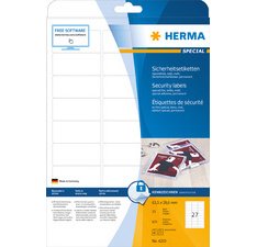 Etiquette de sécurité SPECIAL, 45,7 x 21,2 mm, blanc