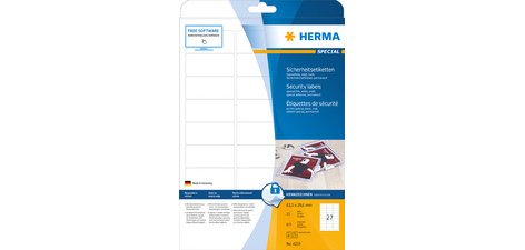 Etiquette de sécurité SPECIAL, 63,5 x 29,6 mm, blanc