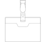 Badgehouder met clip 60 x 90 mm transparant