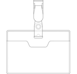 porte-badge, avec clip, 60 x 90 mm, transparent,