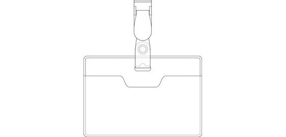 porte-badge, avec clip, 60 x 90 mm, transparent,