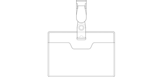 Badgehouder met clip 60 x 90 mm transparant